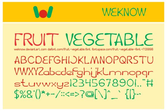 Fruit and Vegetable Display Font: Simple, Neat, and Brand-Ready